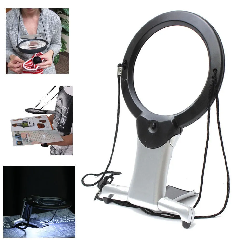 LED Neck Magnifying Glass For Seniors, Sewing, Cross Stitch, And